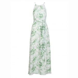 New! Anonyme green Floral Belted Maxi dress 30979